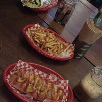 Hot dog, kebab and fries at Vx in Bristol