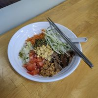 Leppet - Myanmar Fermented Tea Rice.
A hearty bowl of red and brown rice with several types of vegetables, mushrooms, nuts and something that tasted fermented tea leaves.  Fresh li at SunnyChoice - Alexandra Village in Central Singapore
