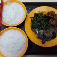 4 dishes + 2 bowls of porridge for $3.50 only at Mi Le Vegetarian 弥乐素食 in Central Singapore