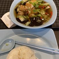 Herbal soup with rice that resembles Japanese sticky rice at Eight Immortals Vegetarian 八仙素食园 - Sembawang in North Singapore