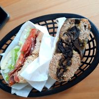 Blt/kimchi mushroom melt at The Bagelry  in Liverpool