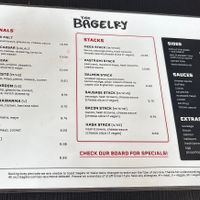 Menu as of August 2025   at The Bagelry  in Liverpool