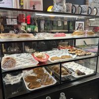 The vegan dessert cabinet  at The Bagelry  in Liverpool
