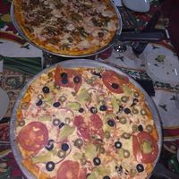 Vegan pizza with vegan mozzarella. at Pizza Rock in Saltillo