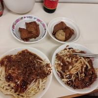 Noodles, tofu, meat ball at Su Tien Chu Vegetarian Noodle in Taitung