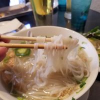 Really fresh rice noodles in their Pho Seafood. at Fusion Restaurant and Bar in Riverside