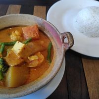 Vegan khmer red curry at My Little Cafe in Siem Reap