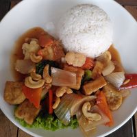 Tofu with cashew and vegetable at My Little Cafe in Siem Reap