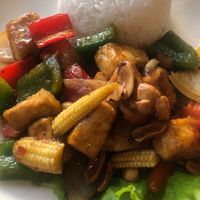 Vegan Kung Pao ❤️🌱 at My Little Cafe in Siem Reap