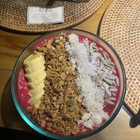 Pink smoothie bowl   at Sage in Ubud