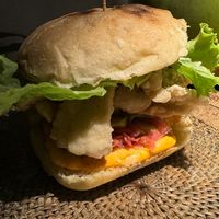 Crispy mushroom sandwich (more of a burger) #Veganuary at Sage in Ubud