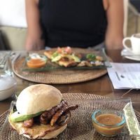 Breakfast burger and naamlette at Sage in Ubud