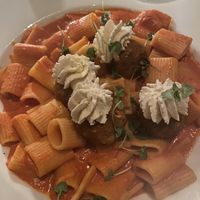 Vegan Rigatoni with Impossible meatballs and vegan ricotta   at Wynn Hotel - SW Steakhouse in Las Vegas