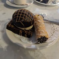Peanut butter explosion brownie, vegan sugar cannoli at Chocolateria in Brooklyn