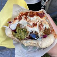 Special with tahini sauce and spicy sauce   at L'as du Fallafel in Paris