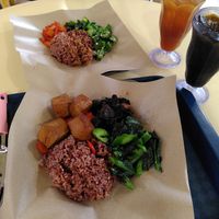 Brown rice with assorted choices at Just Greens 绿清清 - Clementi in West Singapore