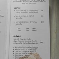 Menu at La Casa Natural in Valladolid