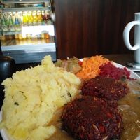 Beetroot, mash and veg  at Bar Górski in Zakopane