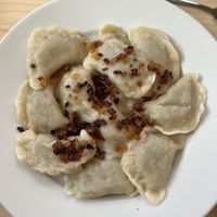 Dumplings with cabbage and mushrooms  at Bar Górski in Zakopane