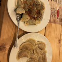 Spinach and apple& cranberry pierogi   at Bar Górski in Zakopane