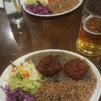 Beet root with buckwheat and mushroom sauce at Bar Górski in Zakopane