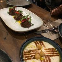 Falafels and hummus  at 1001 Nights Restaurant in Mount Eliza