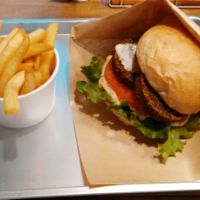 falafel burger at Ain Soph.Ripple Kabukicho in Tokyo