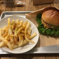 ripple burger with cheese at Ain Soph.Ripple Kabukicho in Tokyo