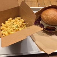 Chicken burger with Mac and cheese at Ain Soph.Ripple Kabukicho in Tokyo
