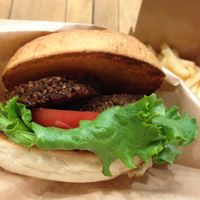 Falafel burger at Ain Soph.Ripple Kabukicho in Tokyo