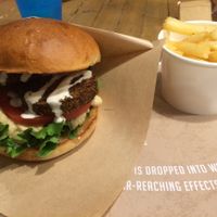 Burger and cheesy fries at Ain Soph.Ripple Kabukicho in Tokyo