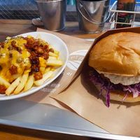 Chicken burger and chilli cheese fries at Ain Soph.Ripple Kabukicho in Tokyo