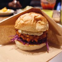 Vegan chicken burger at Ain Soph.Ripple Kabukicho in Tokyo