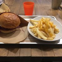 Chicken Burger and Cheese Fries at Ain Soph.Ripple Kabukicho in Tokyo