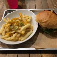 Cheeseburger with cheesy fries at Ain Soph.Ripple Kabukicho in Tokyo