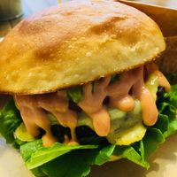 Ripple and cheese burger.  at Ain Soph.Ripple Kabukicho in Tokyo