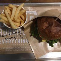 Ripple chesse burger with small fries :) 1566 yen at Ain Soph.Ripple Kabukicho in Tokyo