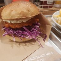 Crispy "chicken" burger at Ain Soph.Ripple Kabukicho in Tokyo