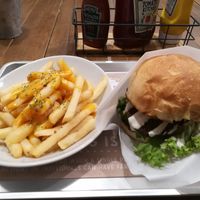 Cheese fries and falafel burger! at Ain Soph.Ripple Kabukicho in Tokyo
