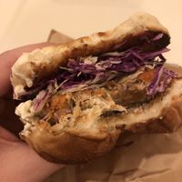 Crispy soy chicken burger at Ain Soph.Ripple Kabukicho in Tokyo