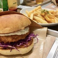 Vegan chicken burger  at Ain Soph.Ripple Kabukicho in Tokyo