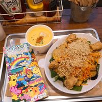 Grilled salad bowl and sweetcorn soup with Tokyo Vegemap! at Ain Soph.Ripple Kabukicho in Tokyo