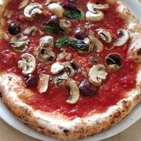 Marinara with olives and mushrooms added at Pizzeria GG in Kamakura