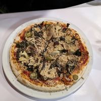 Pizza with cashew parmesan at Ottimo Ristorante Italiano in Hobart