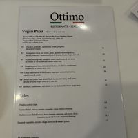 Vegan menu  at Ottimo Ristorante Italiano in Hobart