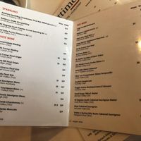Wine menu listing which ones are vegan. amazinggg! at Ottimo Ristorante Italiano in Hobart