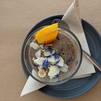 Pudding chia fleur d'oranger framboise at Paper Plane in Nice