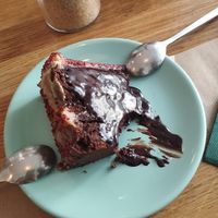 Red velvet cake at Paper Plane in Nice