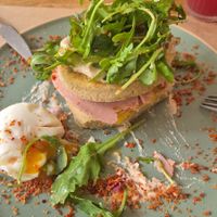 Croc (with optional egg for a non vegan) at Paper Plane in Nice