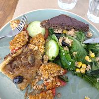 Half niçoise salad plate special (shares with my mum!) at Paper Plane in Nice